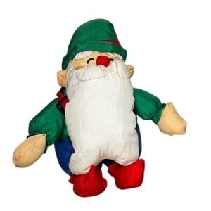 Dept 56 Santa Plush Vintage Parachute Nylon Puffalump Style Christmas Elf 9.5"